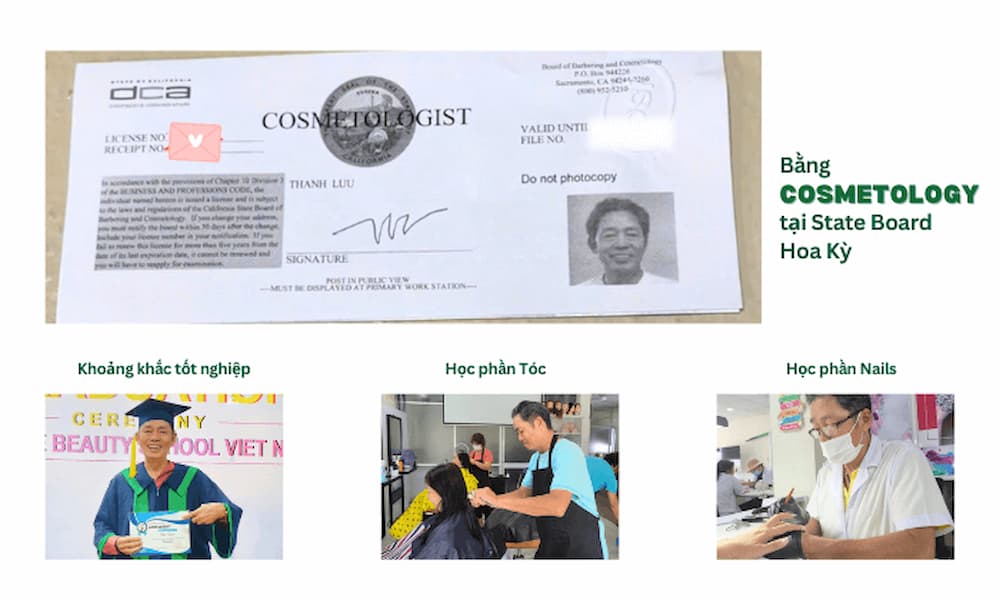 Học viên Jasmine nhận bằng Cosmetology tại Mỹ – State Board Hoa Kỳ công nhận