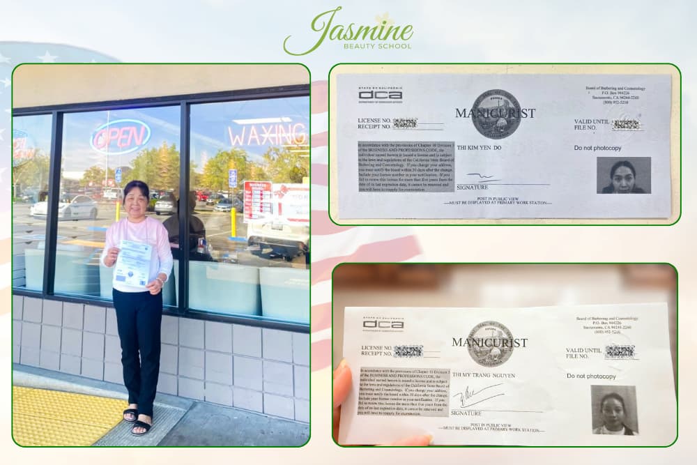 Học viên Jasmine nhận bằng hành nghề hợp pháp tại Mỹ – chọn học Nail định cư Mỹ thay vì làm Nail chui, làm Nail không phép và tránh rủi ro khi thi bằng Nail ở Mỹ