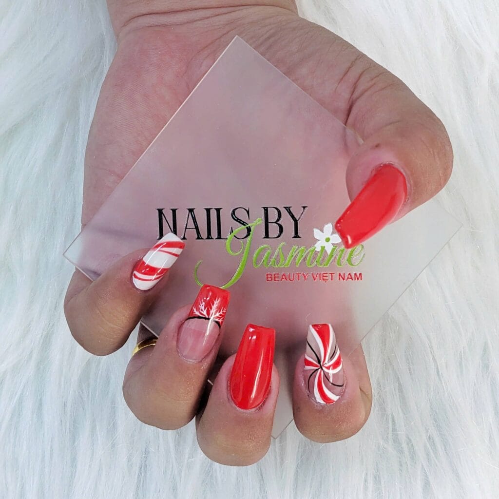 Sản phẩm học viên jasmine – kỹ thuật vẽ cọ nét candy cane