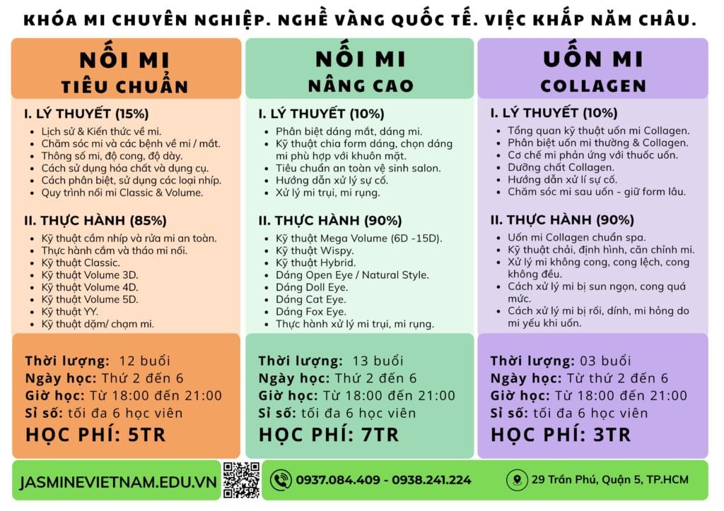 Khóa học nối mi chuyên nghiệp tại Jasmine.